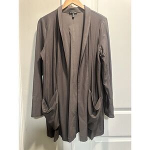 Eileen Fisher Linen/Silk Blend Blazer Brown Medium